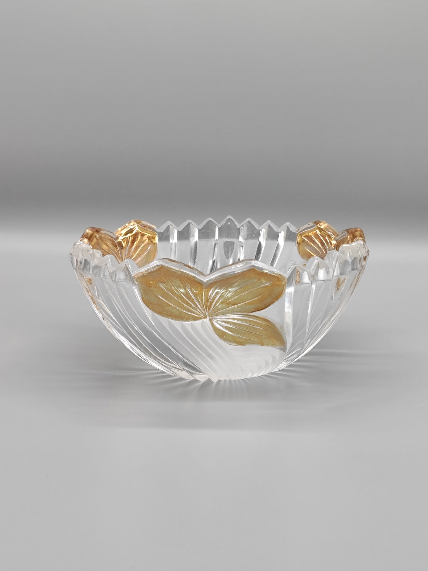 Vintage Schale Blei Kristallschale für Gebäck Obst Pralinen oval schönes Muster