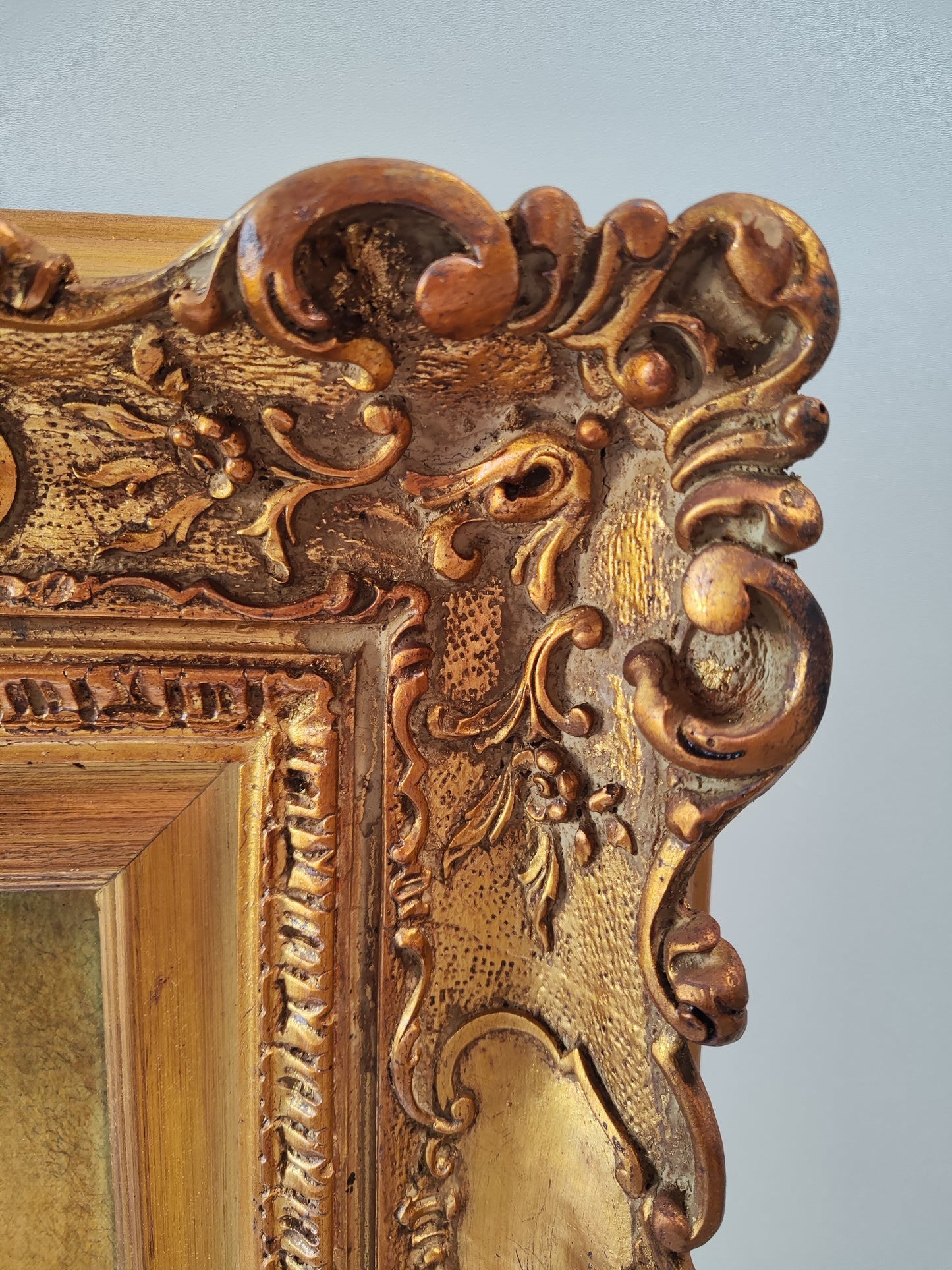 Bild mit Rahmen Gemälde Mona Lisa Gold Antik Kunstdruck Bild Wandbild
