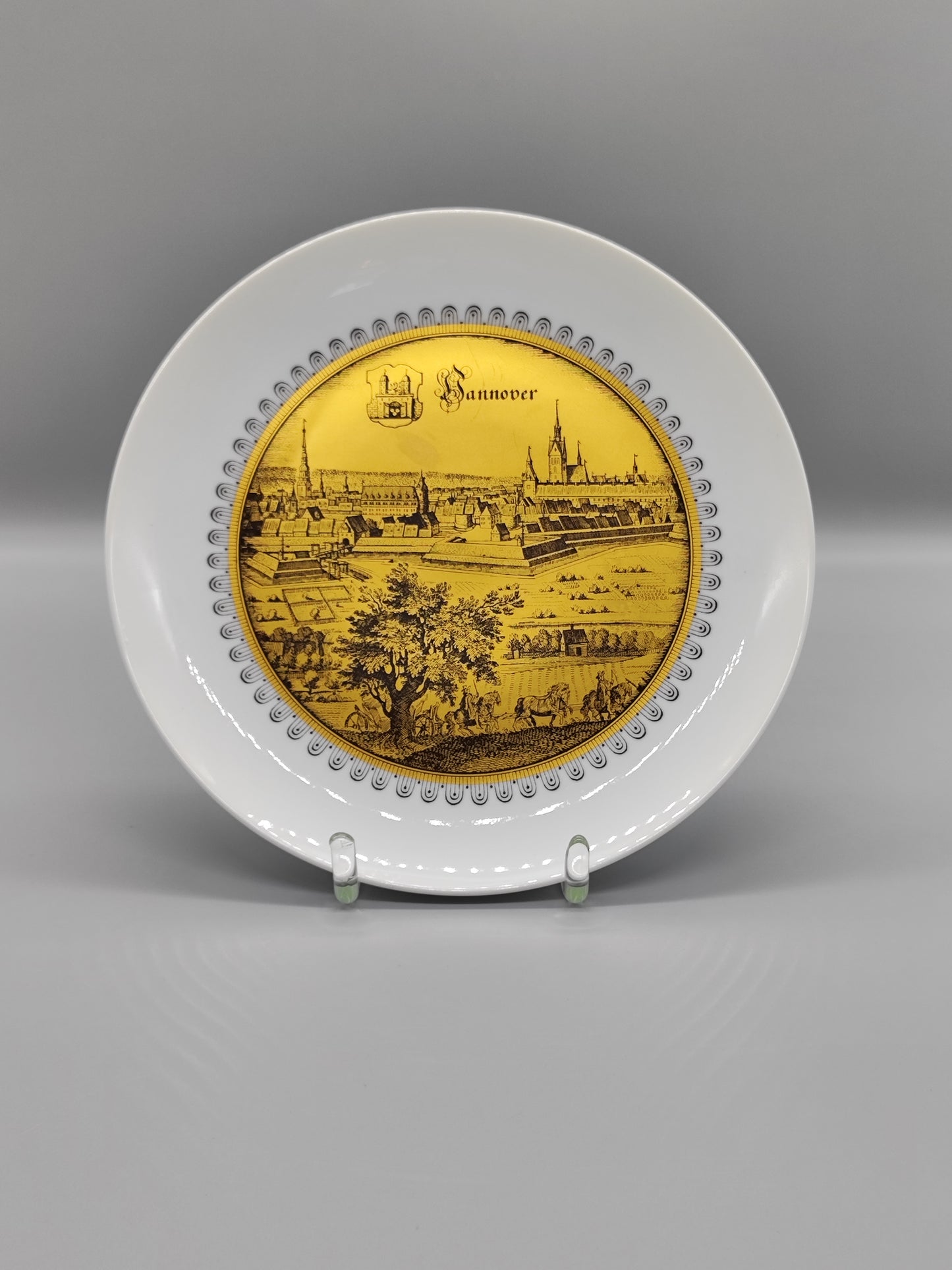 Wanddekorteller „Hannover“ Material – Keramik, Gold