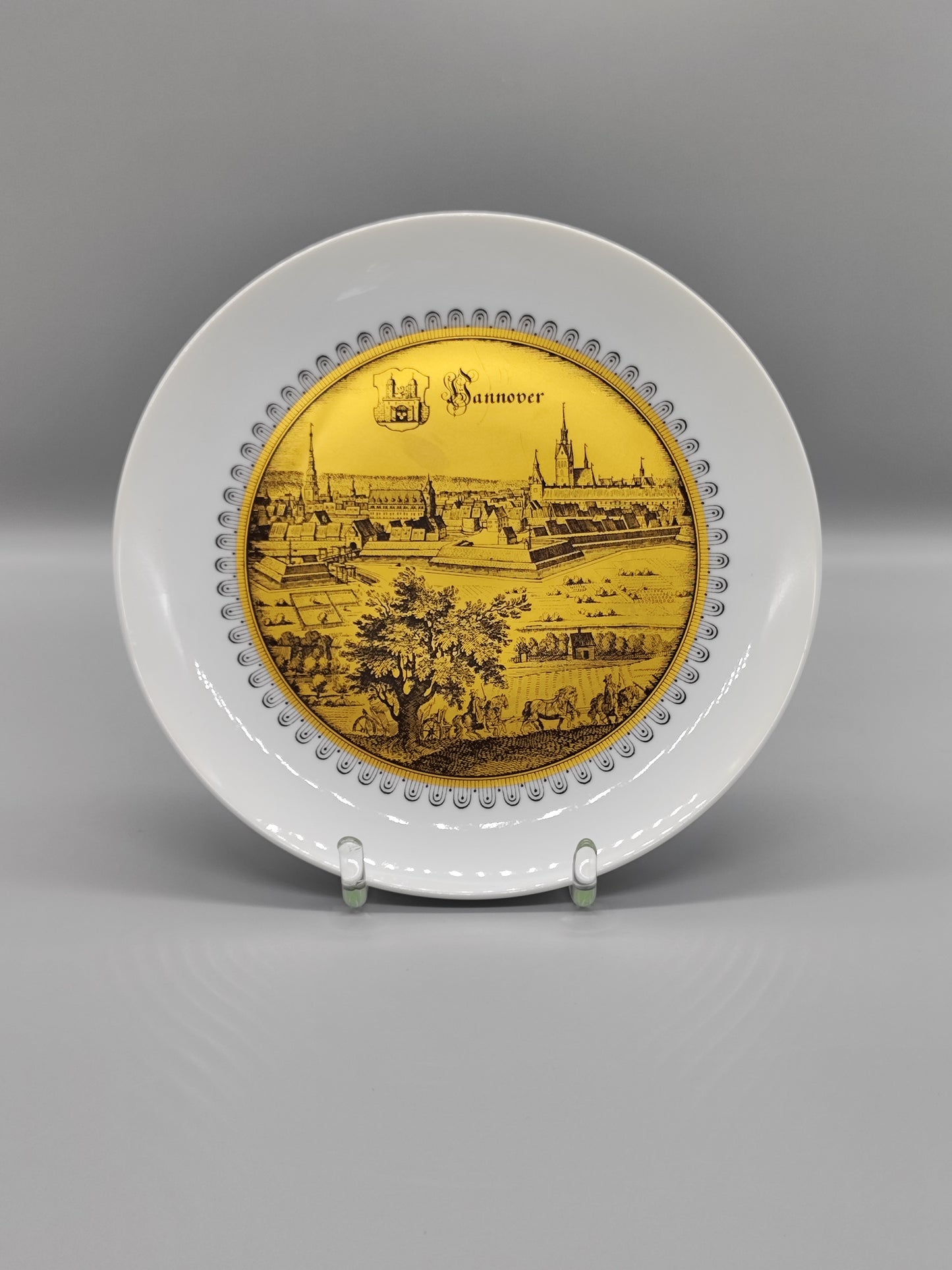 Wanddekorteller „Hannover“ Material – Keramik, Gold