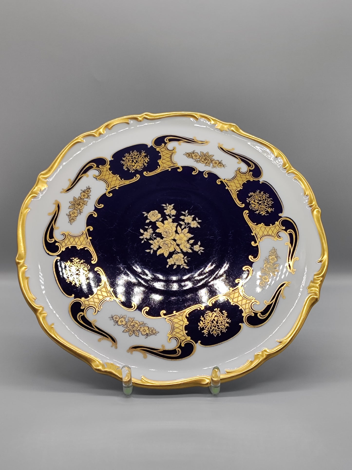 Porzellantablett Reichenbach Kobaltgold