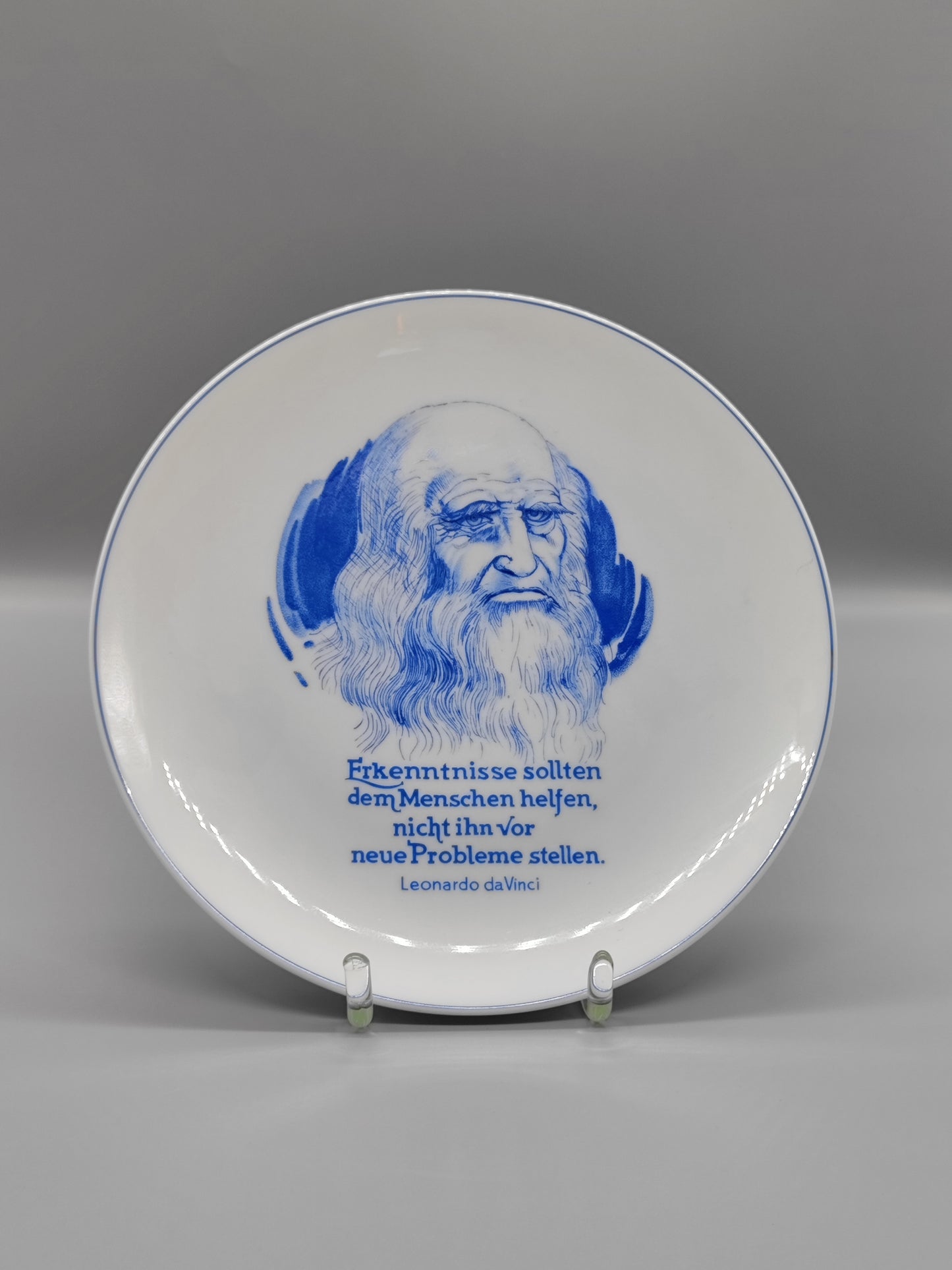 Leonardo da Vinci - Wandteller Teller Porzellan weiß Selb Rosenthal, ca. 25 cm