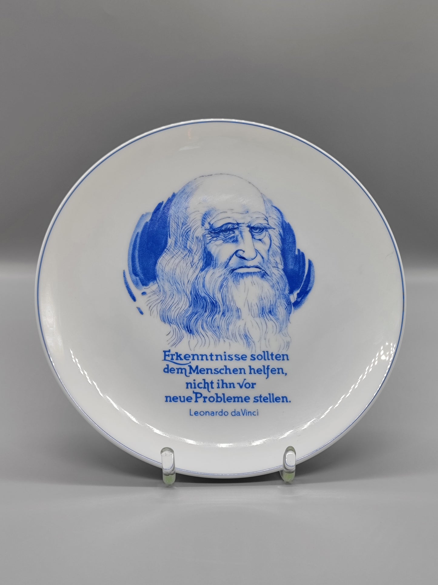 Leonardo da Vinci - Wandteller Teller Porzellan weiß Selb Rosenthal, ca. 25 cm