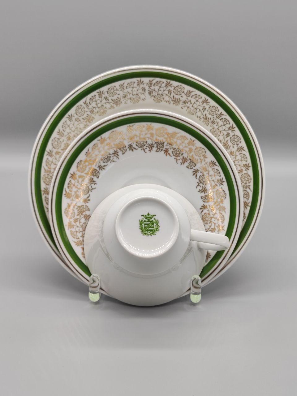 Teeservice für eine Tasse, Sammlerstück, Grüngold