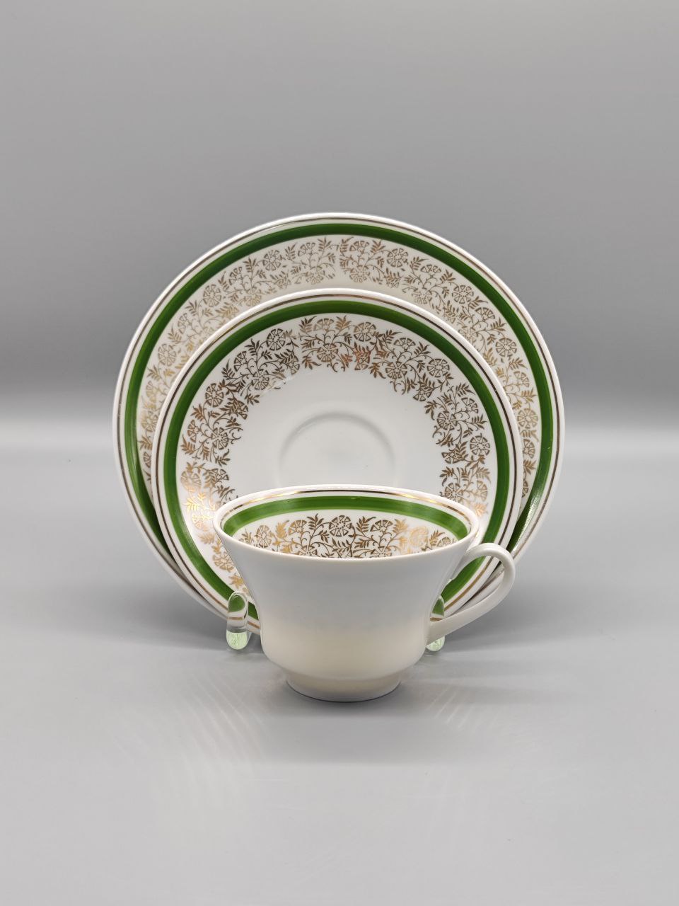 Teeservice für eine Tasse, Sammlerstück, Grüngold
