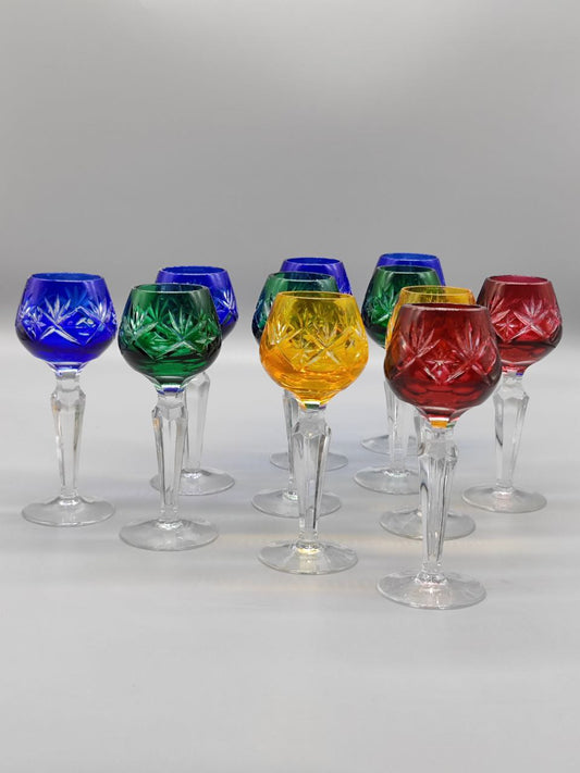 Elf Rumkristallkelche mit Nachtmann-Überzug