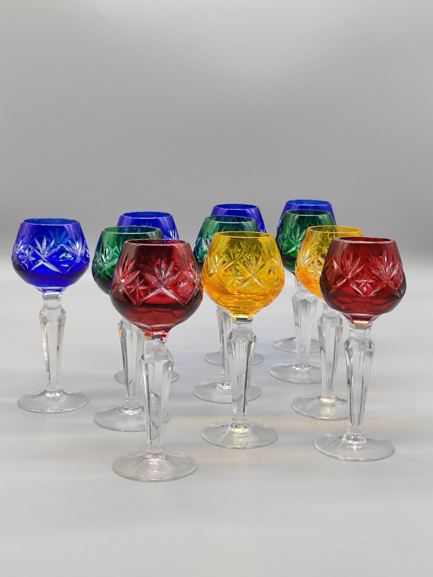 Elf Rumkristallkelche mit Nachtmann-Überzug