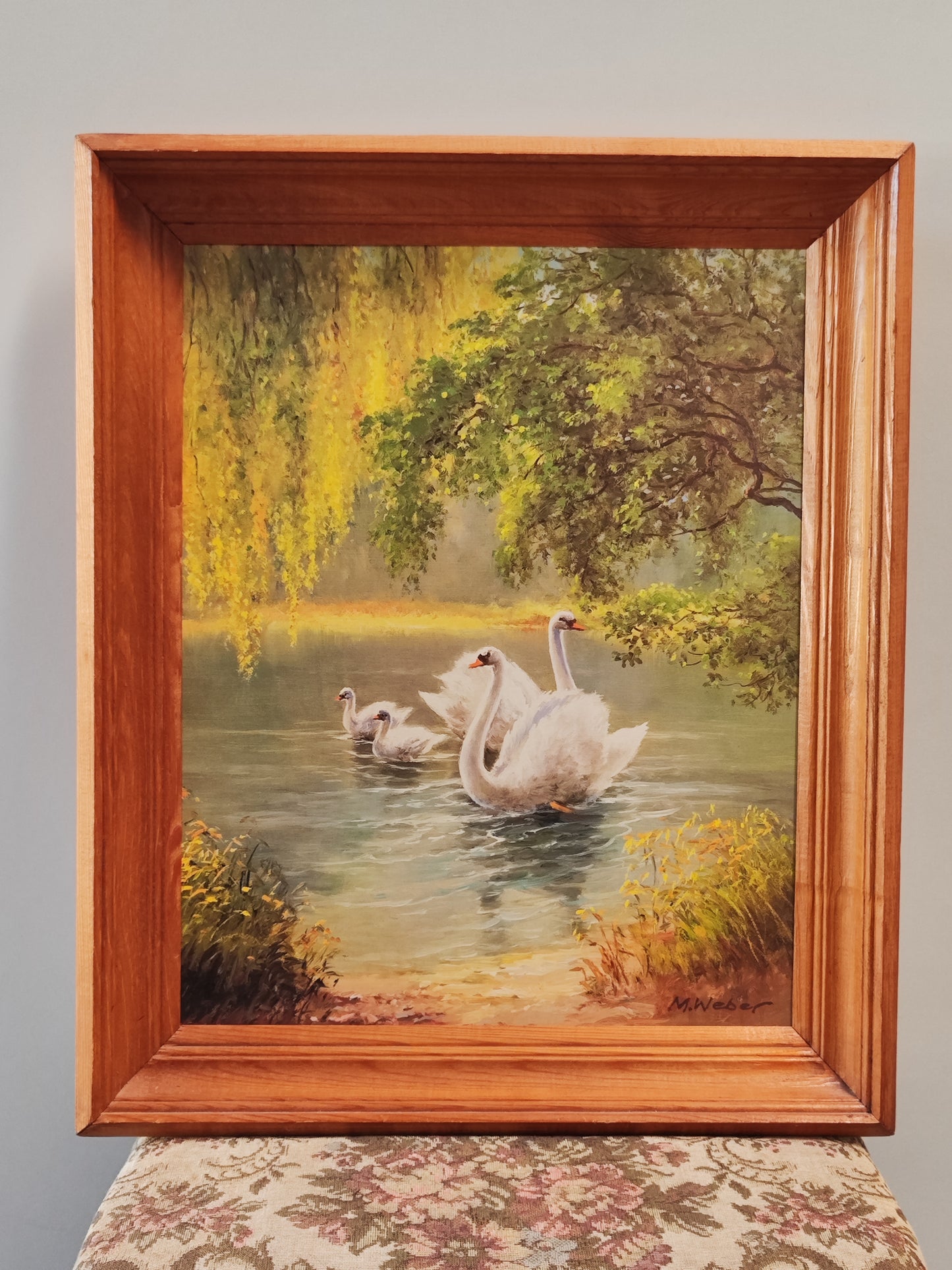 Wandbild Max Weber Schwanenfamilie Reproduktion