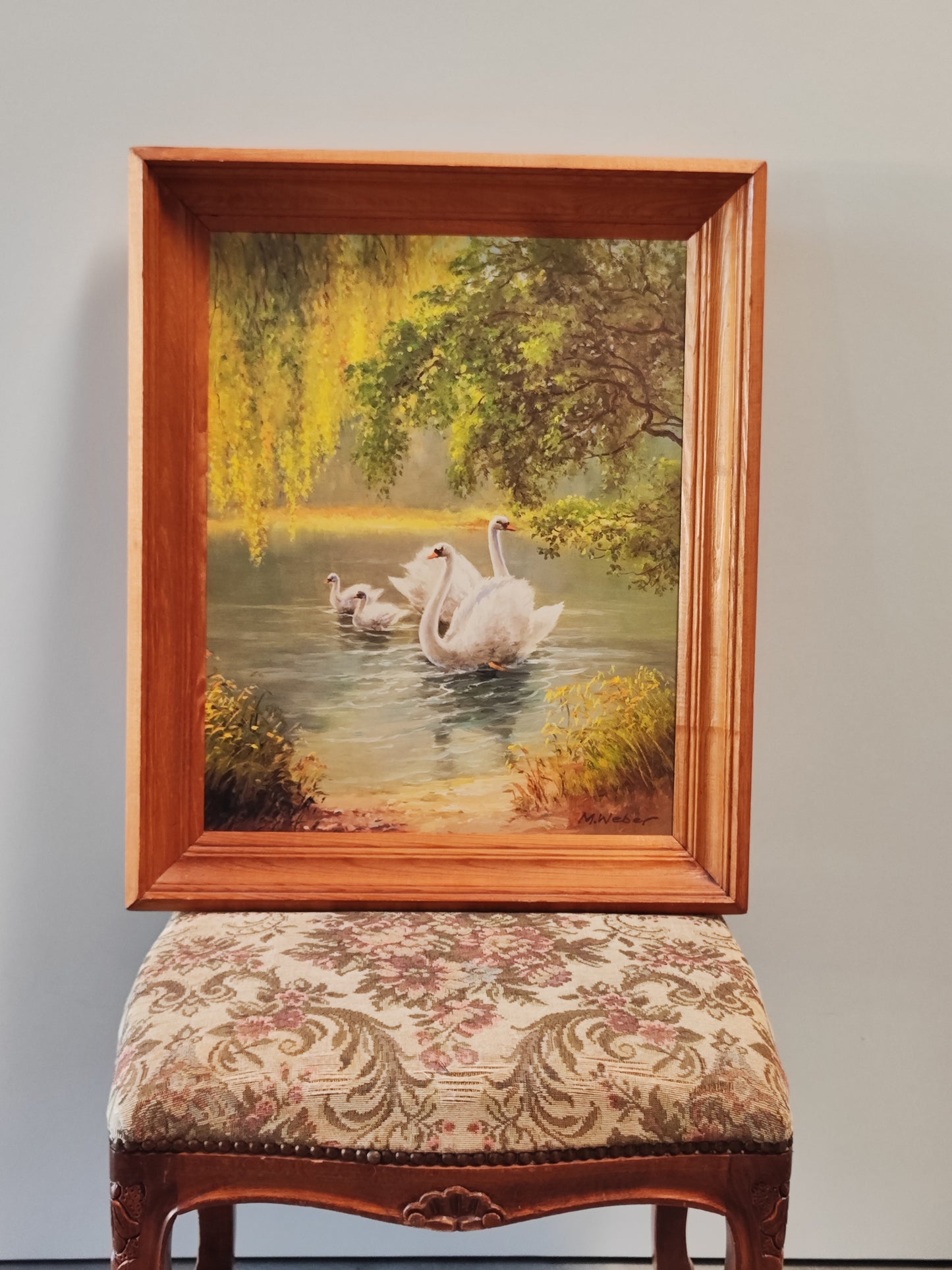 Wandbild Max Weber Schwanenfamilie Reproduktion