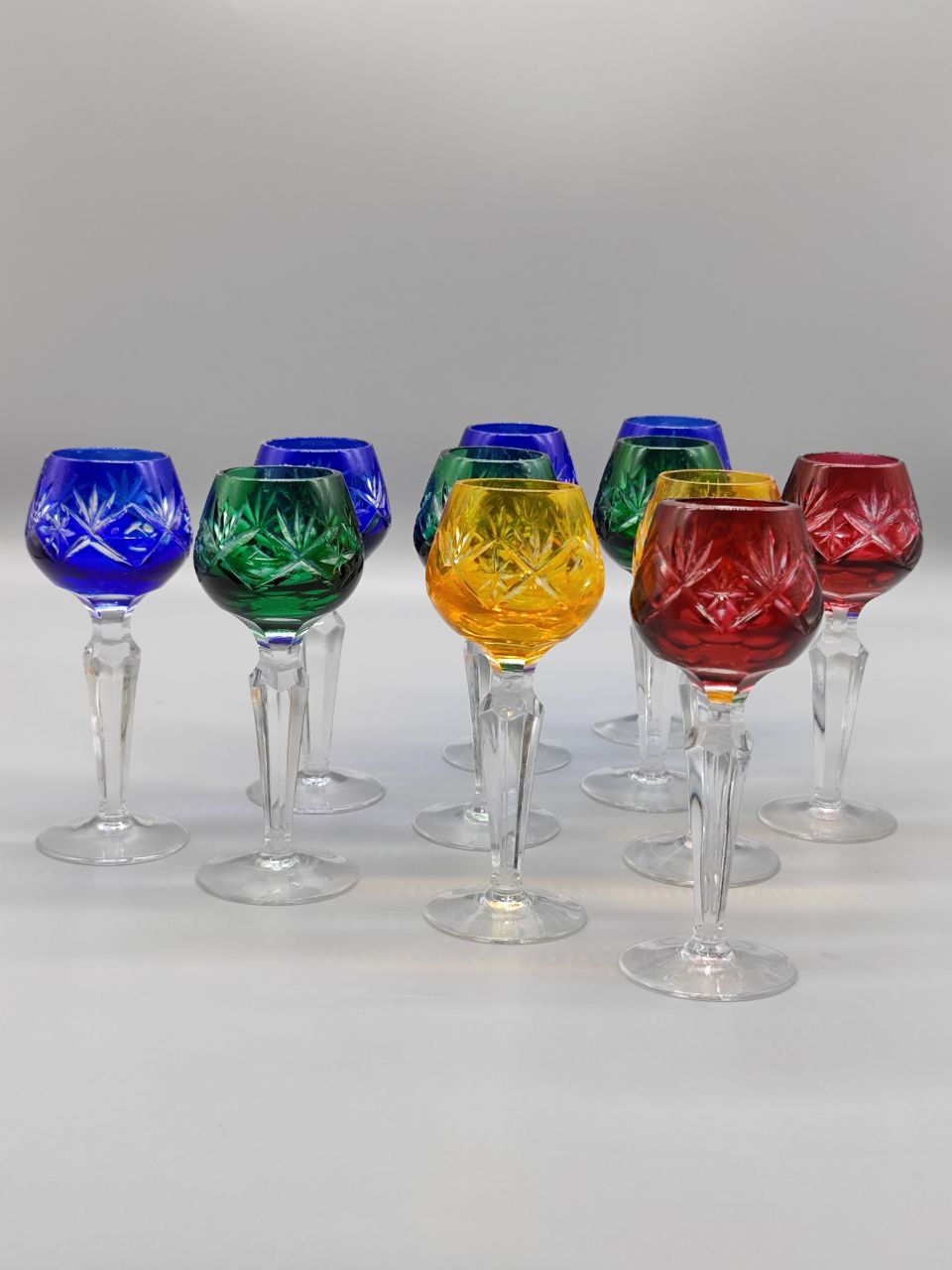 Elf Rumkristallkelche mit Nachtmann-Überzug